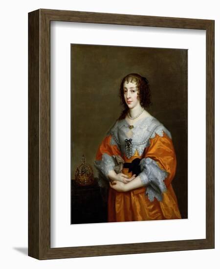 Portrait of Queen Henrietta Maria (1609-69)-Sir Anthony Van Dyck-Framed Giclee Print