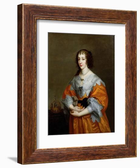 Portrait of Queen Henrietta Maria (1609-69)-Sir Anthony Van Dyck-Framed Giclee Print