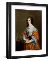 Portrait of Queen Henrietta Maria (1609-69)-Sir Anthony Van Dyck-Framed Giclee Print