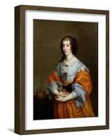 Portrait of Queen Henrietta Maria (1609-69)-Sir Anthony Van Dyck-Framed Giclee Print