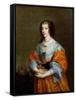 Portrait of Queen Henrietta Maria (1609-69)-Sir Anthony Van Dyck-Framed Stretched Canvas