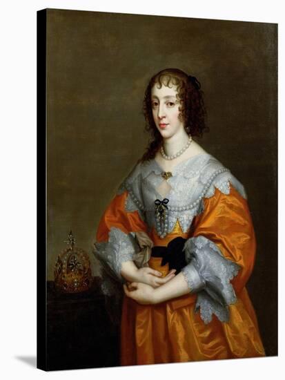 Portrait of Queen Henrietta Maria (1609-69)-Sir Anthony Van Dyck-Stretched Canvas