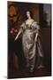 Portrait of Queen Henrietta-Maria, Full Length Wearing a Grey Satin Dress, by a Table, with a…-Sir Anthony Van Dyck (Follower of)-Mounted Giclee Print