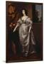 Portrait of Queen Henrietta-Maria, Full Length Wearing a Grey Satin Dress, by a Table, with a…-Sir Anthony Van Dyck (Follower of)-Framed Giclee Print