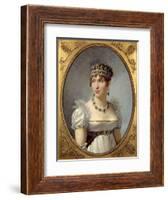 Portrait of Queen Hortense De Beauharnais - by Jean-Baptiste Regnault-null-Framed Giclee Print
