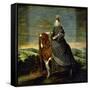 Portrait of Queen Margaret of Austria-Diego Velazquez-Framed Stretched Canvas