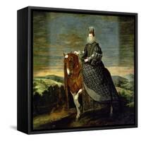 Portrait of Queen Margaret of Austria-Diego Velazquez-Framed Stretched Canvas