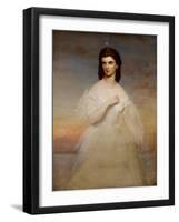 Portrait of Queen Maria Sophia of Naples, C.1860-Franz Xaver Winterhalter-Framed Giclee Print