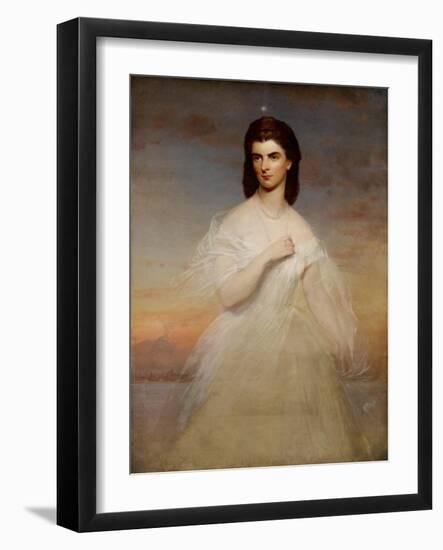 Portrait of Queen Maria Sophia of Naples, C.1860-Franz Xaver Winterhalter-Framed Giclee Print