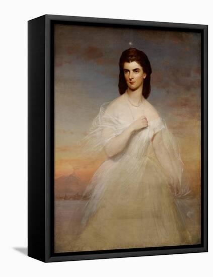 Portrait of Queen Maria Sophia of Naples, C.1860-Franz Xaver Winterhalter-Framed Stretched Canvas