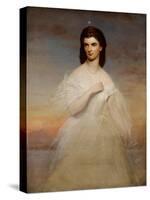 Portrait of Queen Maria Sophia of Naples, C.1860-Franz Xaver Winterhalter-Stretched Canvas