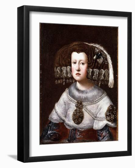 Portrait of Queen Mariana of Austria, Small Half-Length-Diego Velazquez-Framed Giclee Print