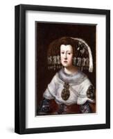 Portrait of Queen Mariana of Austria, Small Half-Length-Diego Velazquez-Framed Giclee Print