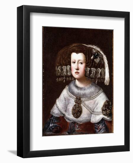 Portrait of Queen Mariana of Austria, Small Half-Length-Diego Velazquez-Framed Giclee Print