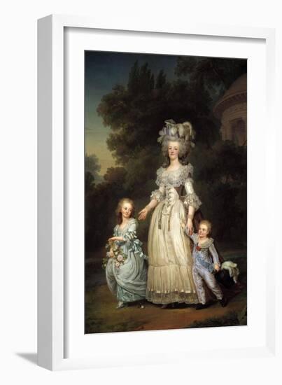 Portrait of Queen Marie Antoinette of France with Her Children by Adolf Ulrich Wertmuller-null-Framed Giclee Print