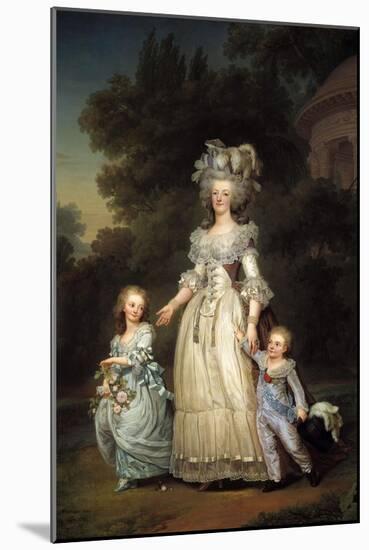 Portrait of Queen Marie Antoinette of France with Her Children by Adolf Ulrich Wertmuller-null-Mounted Giclee Print