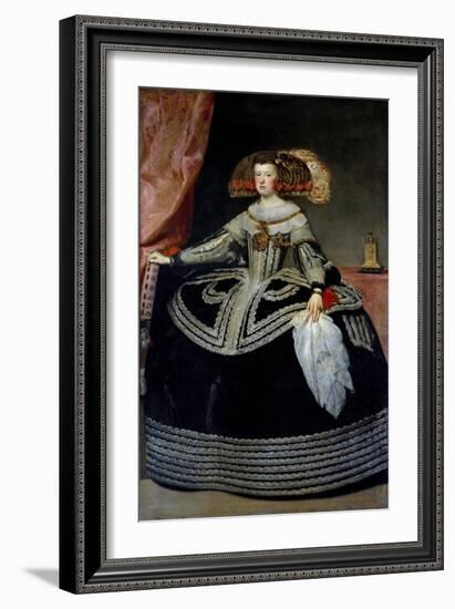 Portrait of Queen Mary-Anne of Austria by Diego Velazquez-null-Framed Giclee Print