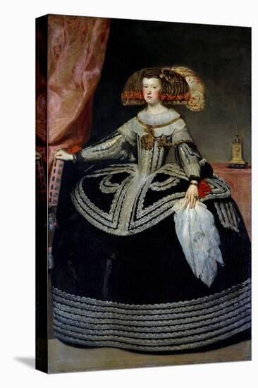 Portrait of Queen Mary-Anne of Austria by Diego Velazquez-null-Stretched Canvas