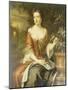 Portrait of Queen Mary II, Wearing a Blue and Red Dress and Holding a Sprig of Orange Blossom-William Wissing-Mounted Giclee Print