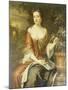 Portrait of Queen Mary II, Wearing a Blue and Red Dress and Holding a Sprig of Orange Blossom-William Wissing-Mounted Giclee Print
