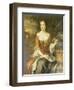 Portrait of Queen Mary II, Wearing a Blue and Red Dress and Holding a Sprig of Orange Blossom-William Wissing-Framed Giclee Print