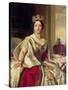 Portrait of Queen Victoria 1859-Franz Xaver Winterhalter-Stretched Canvas