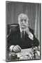 Portrait of RCA Chairman David Sarnoff Sitting at Desk in His Office, Smoking a Cigar-Alfred Eisenstaedt-Mounted Photographic Print