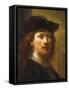 Portrait of Rembrandt, Half Length-Govaert Flinck-Framed Stretched Canvas