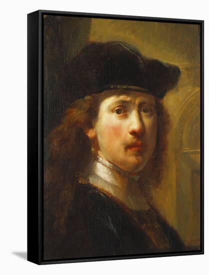 Portrait of Rembrandt, Half Length-Govaert Flinck-Framed Stretched Canvas