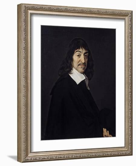 Portrait of Rene Descartes Philosopher. Ca. 1640-Frans Hals-Framed Art Print