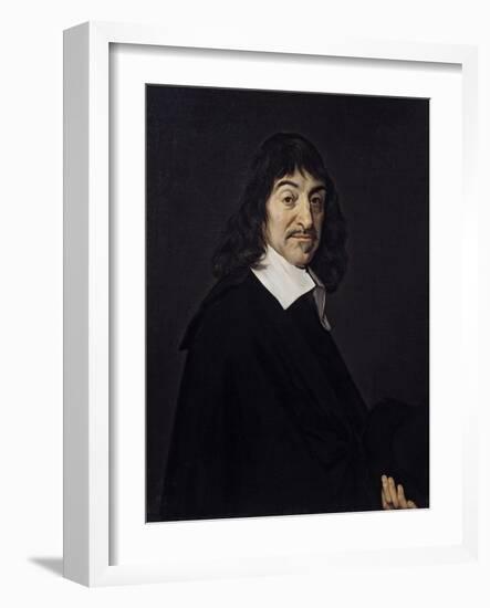 Portrait of Rene Descartes Philosopher. Ca. 1640-Frans Hals-Framed Art Print