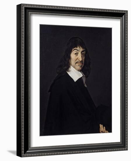 Portrait of Rene Descartes Philosopher. Ca. 1640-Frans Hals-Framed Art Print