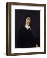 Portrait of Rene Descartes Philosopher. Ca. 1640-Frans Hals-Framed Art Print