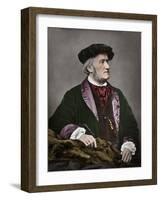 Portrait of Richard Wagner (1813-1883), German composer 1871 Digital colouring-Franz Hanfstaengl-Framed Giclee Print