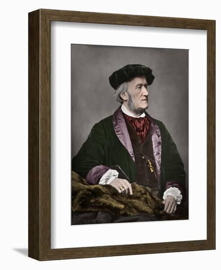 Portrait of Richard Wagner (1813-1883), German composer 1871 Digital colouring-Franz Hanfstaengl-Framed Giclee Print