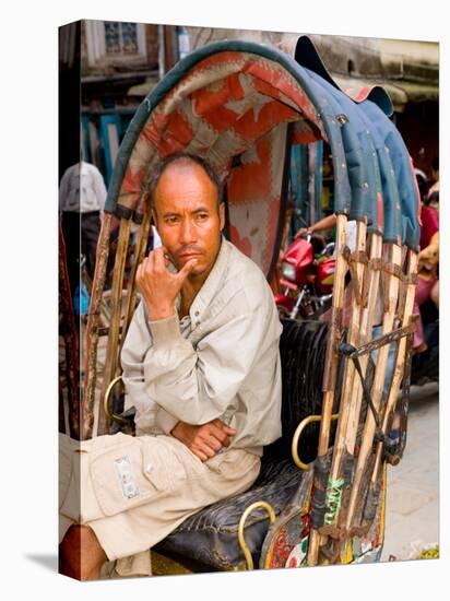 Portrait of Rickshaw Driver, Jaipur, Rajasthan, India-Bill Bachmann-Stretched Canvas