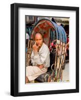 Portrait of Rickshaw Driver, Jaipur, Rajasthan, India-Bill Bachmann-Framed Photographic Print