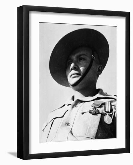 Portrait of Rifleman Ganju Lama VC MM, 1st Battalion, 7th Duke of Edinburgh's Own Gurkha Rifles-English Photographer-Framed Photographic Print