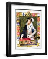 Portrait of Robert Dudley Earl of Leicester, from "Memoirs of the Court of Queen Elizabeth"-Sarah Countess Of Essex-Framed Giclee Print