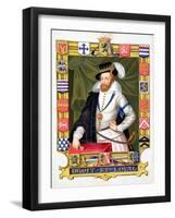 Portrait of Robert Dudley Earl of Leicester, from "Memoirs of the Court of Queen Elizabeth"-Sarah Countess Of Essex-Framed Giclee Print