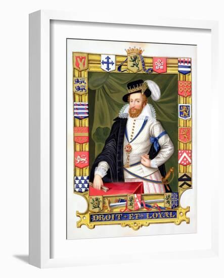 Portrait of Robert Dudley Earl of Leicester, from "Memoirs of the Court of Queen Elizabeth"-Sarah Countess Of Essex-Framed Giclee Print