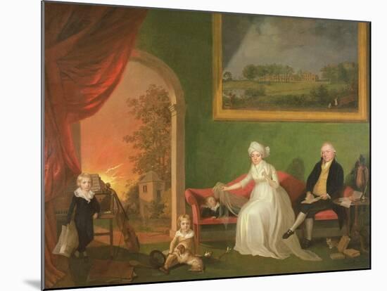 Portrait of Robert Mynors (1739-1806) and His Family, 1797 (Oil on Canvas)-James Millar-Mounted Giclee Print