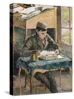 Portrait of Rodo Reading, 1903-Eugène Boudin-Stretched Canvas