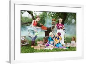 Portrait of Romantic Women in Fairy Forest-JohanJK-Framed Photographic Print