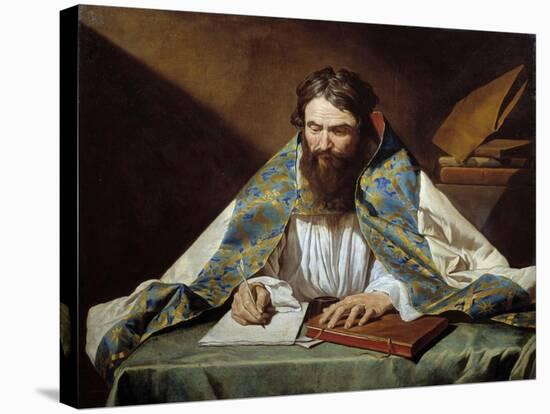 Portrait of Saint Ambrose by Mathias Stomer-null-Stretched Canvas