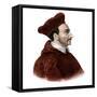 Portrait of Saint Charles Borromee (1538-1584) cardinal archbishop-French School-Framed Stretched Canvas