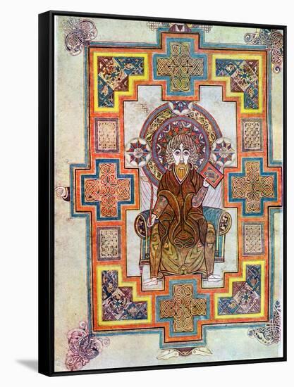 Portrait of Saint John from the Book of Kells, C800-null-Framed Stretched Canvas