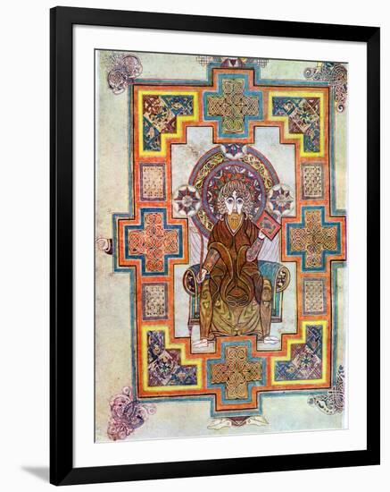 Portrait of Saint John from the Book of Kells, C800-null-Framed Giclee Print