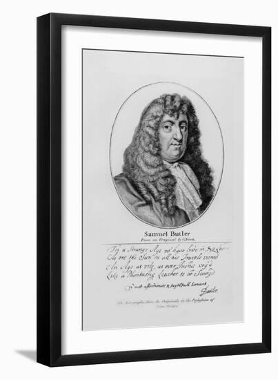 Portrait of Samuel Butler (1612-80) with an Sample of His Handwriting-Gerard Soest-Framed Giclee Print