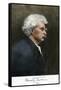Portrait of Samuel Clemens, with His Mark Twain Autograph-null-Framed Stretched Canvas